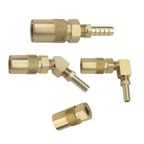 Socket Conn. 45Deg: 1/4" hole, 5/16 hose